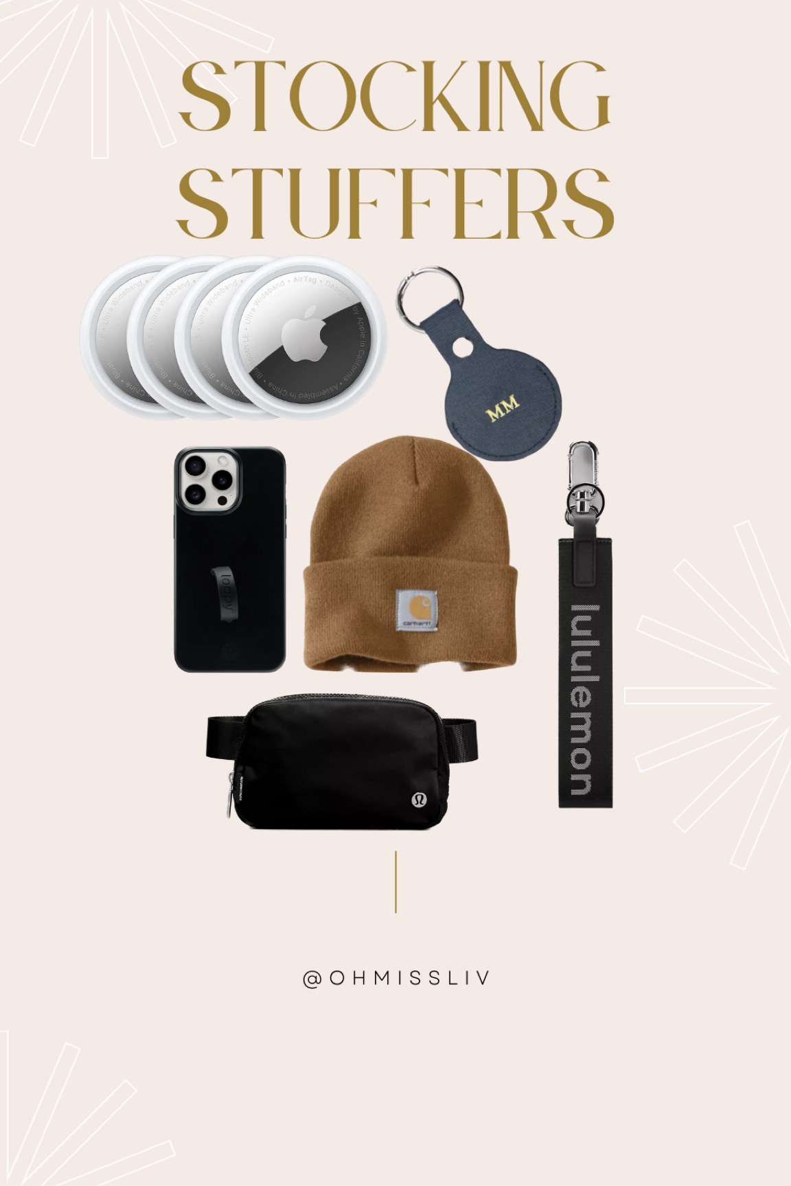 Gifts for Guys Gift Guide For Him Gift For Men Ideas for Brothers, Dad, Uncles, Grandpa, Nephews, Cousins Gifts for Coworkers

Apple Airtag Gift Set Custom Monogram Initial Apple Airtags Leather Case Keychain Carhartt Beanie lululemon key chain Loopy case phone case sold at Loopycases Lululemon belt bag beltbag fanny pack Trendy Gifts for Guys

#LTKfindsunder100 #LTKGiftGuide #LTKmens