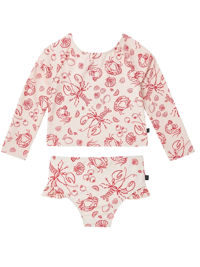 Modern Moments by Gerber Baby and Toddler Girl Keyhole Rashguard Set, 2-Piece, Sizes 0/3M-5T | Walmart (US)