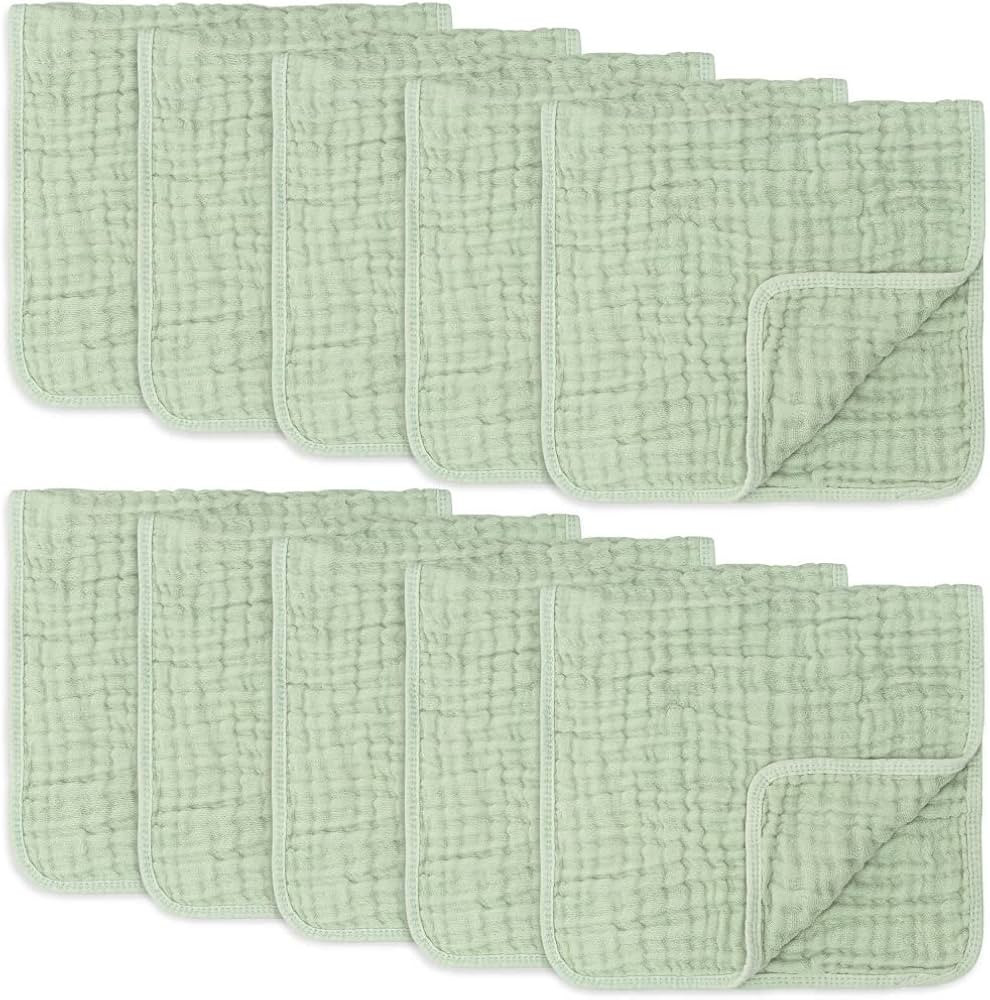 Comfy Cubs Muslin Burp Cloths Large 100% Cotton Hand Washcloths for Babies, Baby Essentials 6 Lay... | Amazon (US)