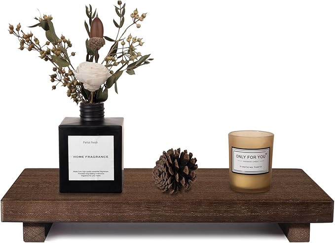 Small Wood Tray Pedestal Stand Farmhouse Bathroom Decor Decorative Wooden Riser Kitchen Soap Dish... | Amazon (US)