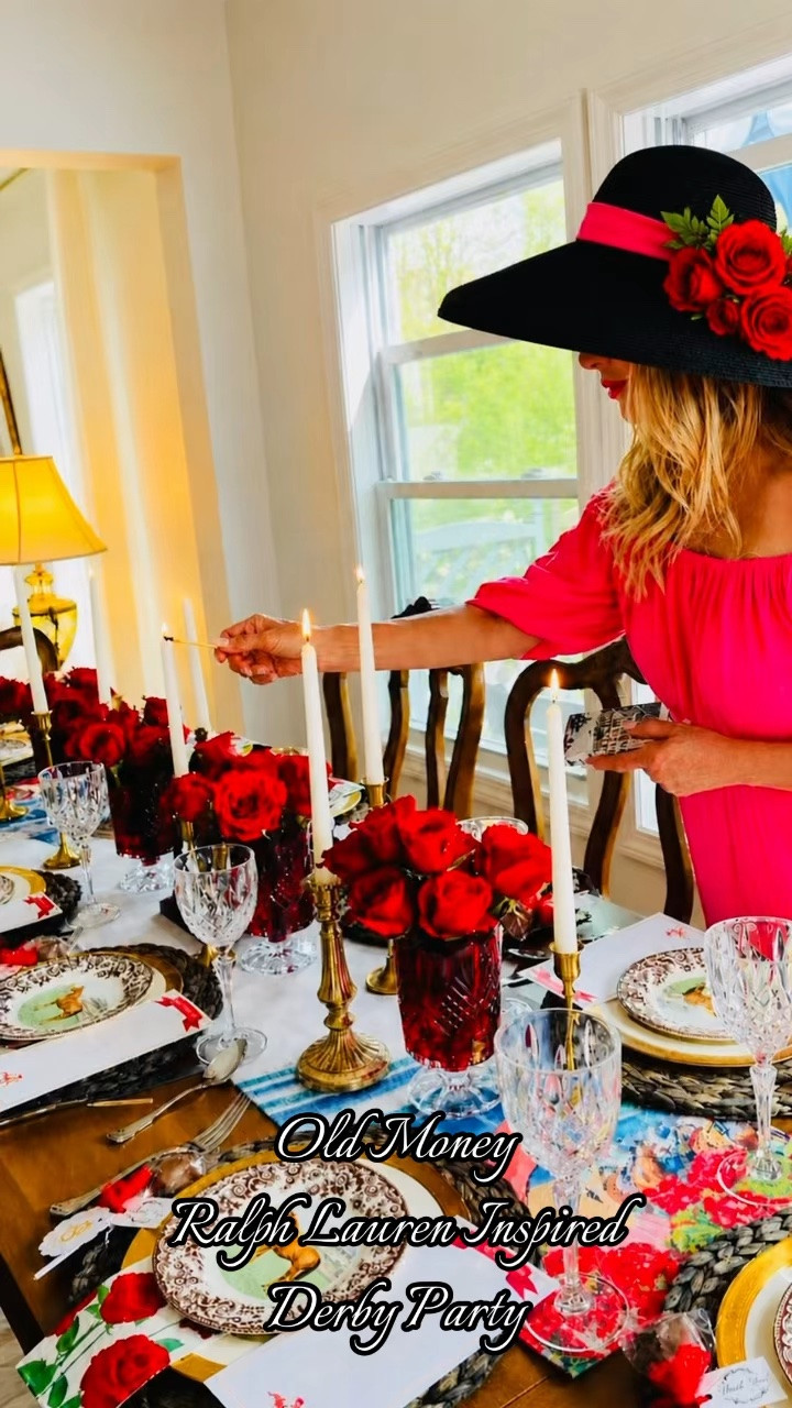 Ralph Lauren inspired entertaining never goes out of style 🤍🐎✨
These pieces work for Kentucky Derby parties and beautiful gatherings all year long. I mixed high and low decor so you can recreate the look no matter your budget! ❤️
I love my hat!!👒 I decorated with the pink shawl and red roses. You’ve probably seen it on some of my other posts with a white scarf, which is so Audrey Hepburn!!
This can also be worn for a Tiffany inspired themed party or anything else when you want something fancy.  So fun!! 🤩

#LTKdayinmylife #LTKHome #LTKSaleAlert