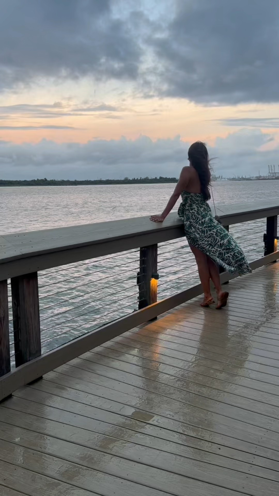 Green palm maxi vacation beach dress from CUPSHE 