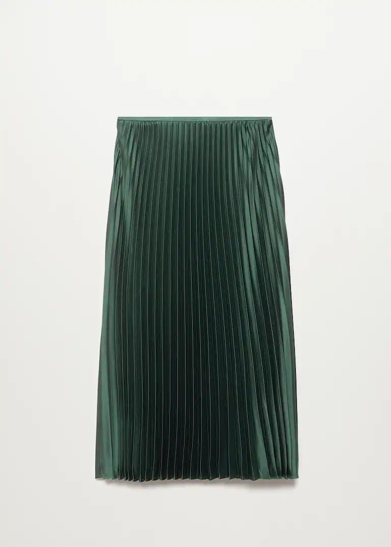 Satin pleated skirt | MANGO (UK)