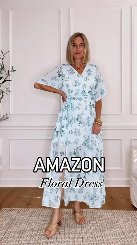 ⭐️ Amazon floral wrap dress with removable tie. Has a snap closure at the top and lined half way. Fits true to size 
Wedding guest dress 
Spring dress 
Church outfit 




#LTKSeasonal #LTKfindsunder50 #LTKwedding