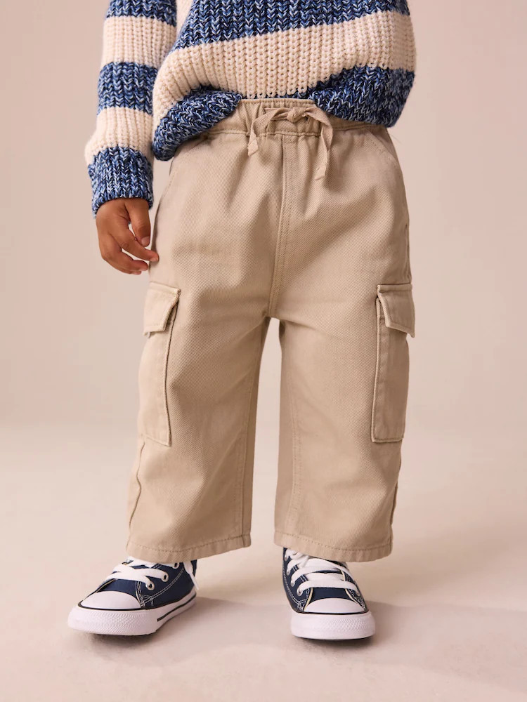 Stone Washed Wide Leg Cargo Trousers (3mths-7yrs) | Next US