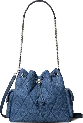 Charlie Quilted Denim Drawstring Shoulder Bag | Nordstrom