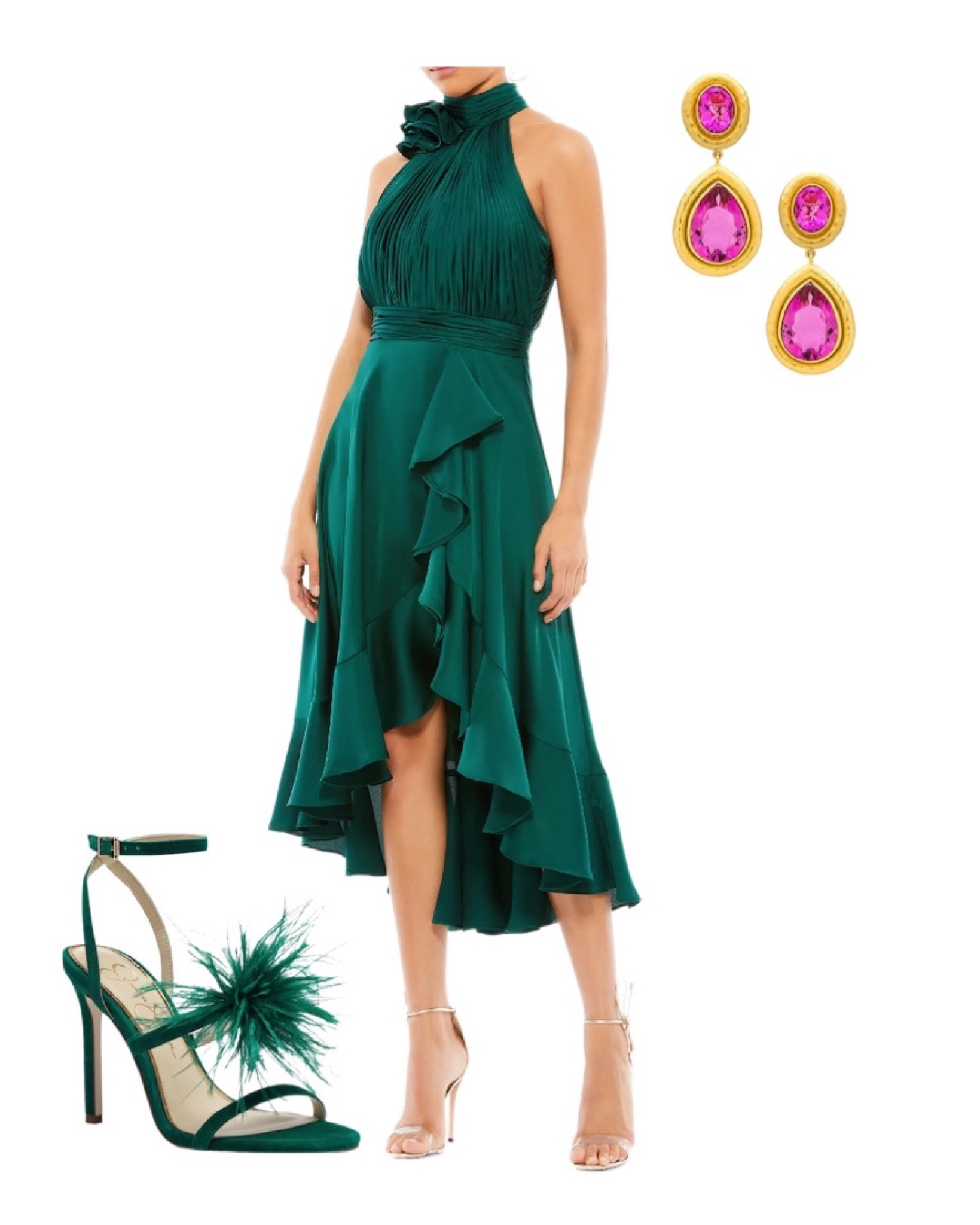 Wedding guest outfits, wedding guest dresses, feather heels, emerald dress

#LTKshoecrush #LTKwedding #LTKitbag