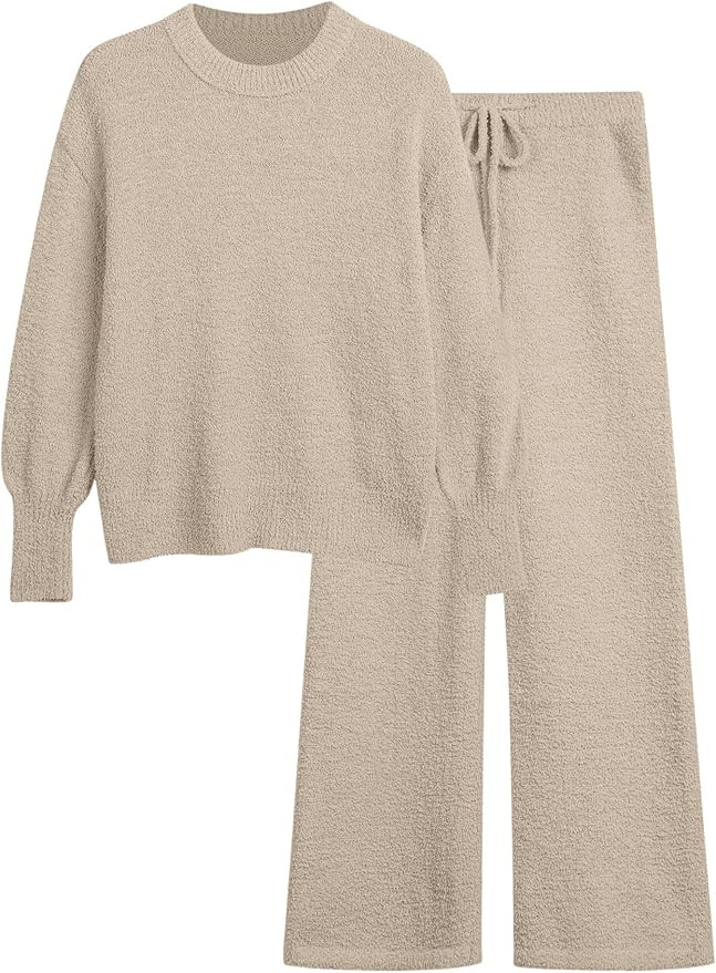 Women's 2 Piece Oversized Fuzzy Fleece Pajama Set Long Sleeve Fall Winter Pajamas Lounge Sets 202... | Amazon (US)