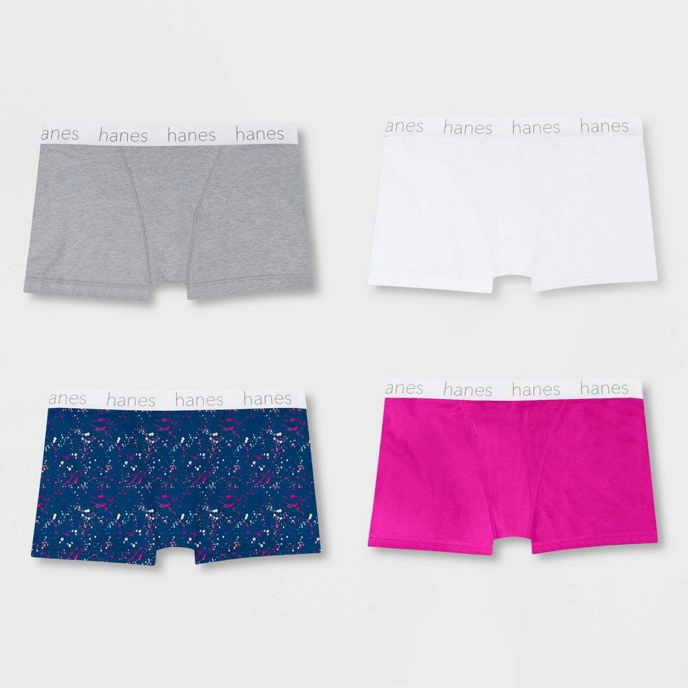 Hanes Premium Women's 4pk Boyfriend Cotton Stretch Boxer Briefs - Colors May Vary | Target