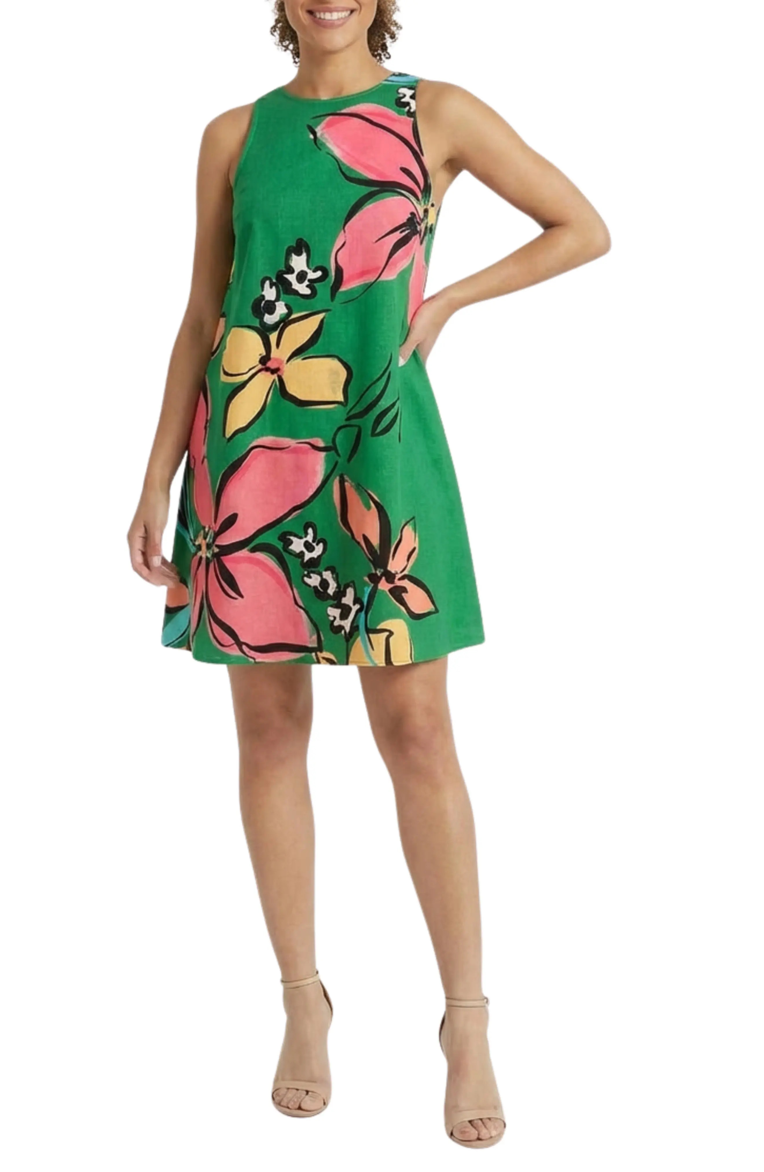 Linen Blend Trapeze Dress (Women) | Nordstromrack | Nordstrom Rack