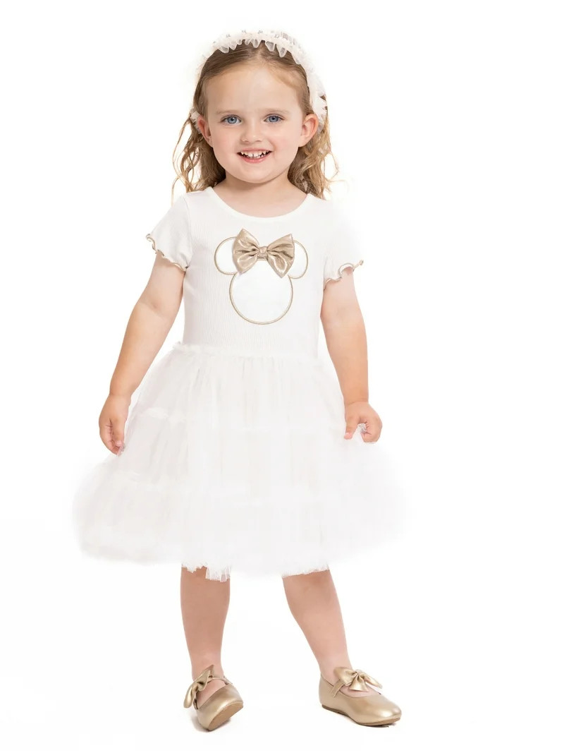 Minnie Mouse Toddler Girls' Bow Tutu Dress with Short Sleeves, Sizes 12M-5T | Walmart (US)