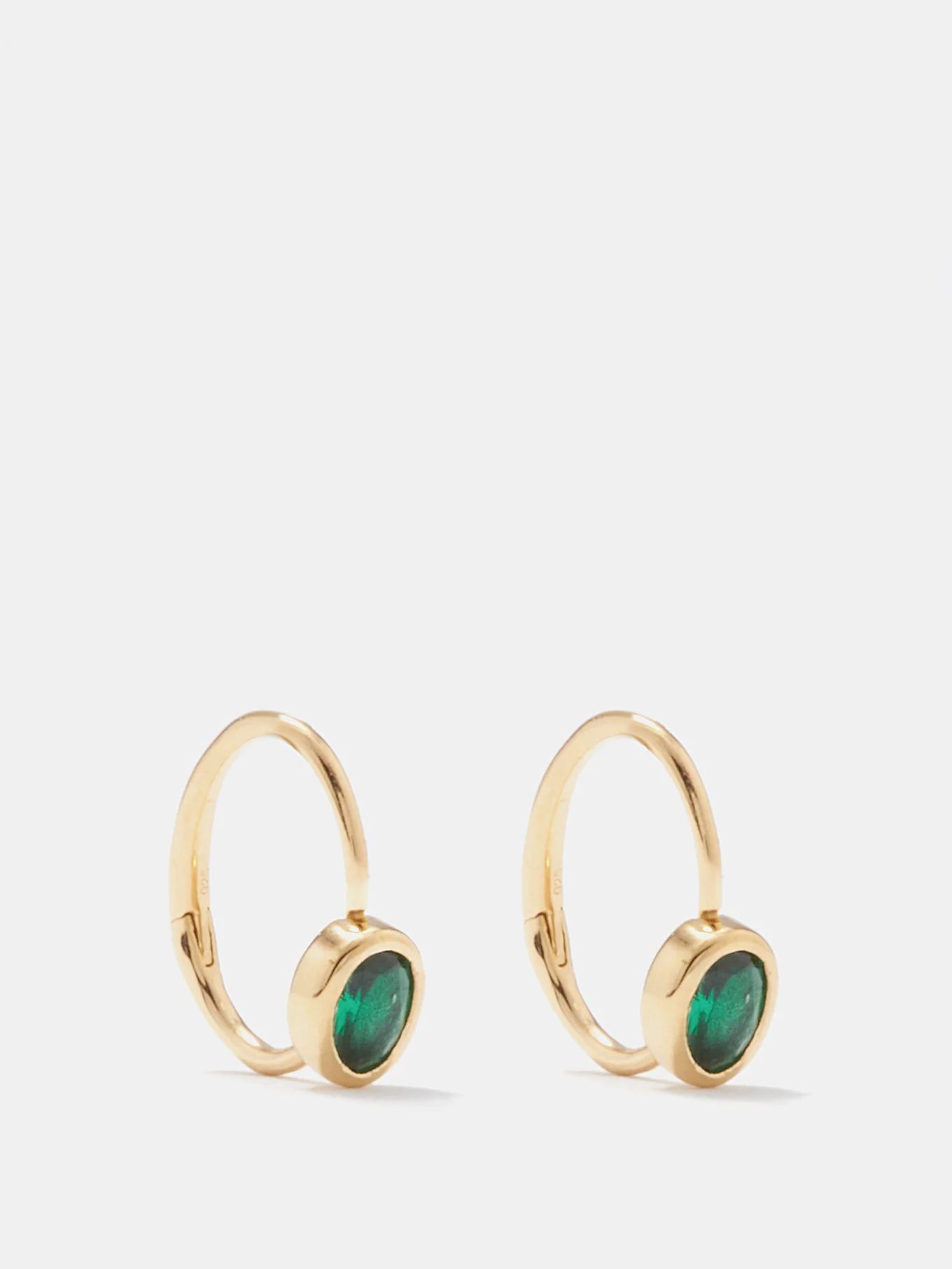 Quartz & gold-plated hoop earrings | Theodora C. | Matches (US)