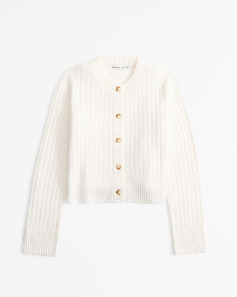Abercrombie & Fitch Women's Cable Tank & Crew Cardigan Set in Cream - Size M | Abercrombie & Fitch (US)