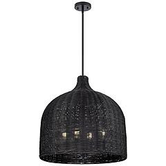 Elise 24.25" Wide 4-Light Pendant in Matte Black | Lamps Plus