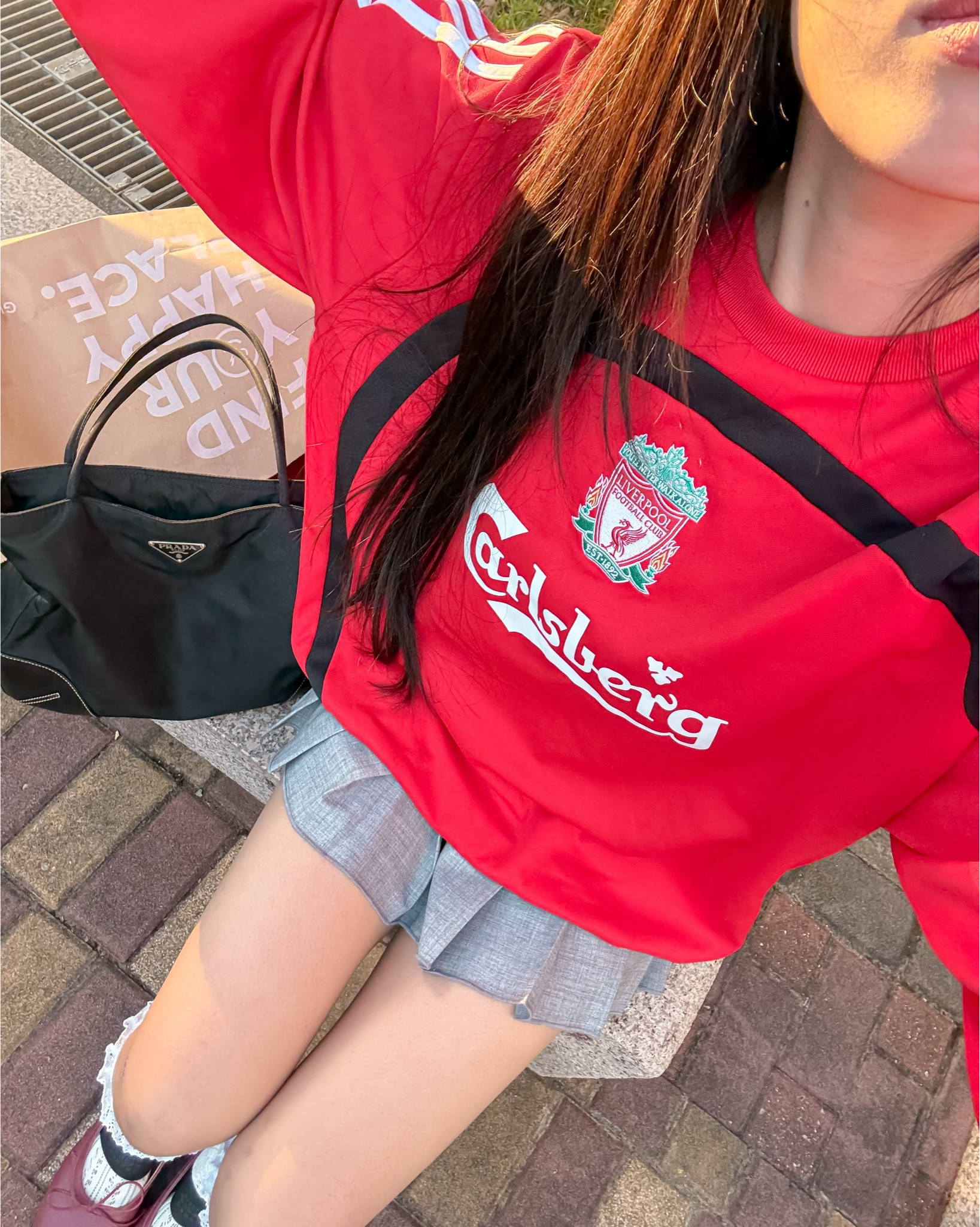 Red on red kind of day ❤️
Wearing a red sweatshirt with a pleated skort (yes, it’s a skort 👀)，short enough to look hot but still comfy. Paired it with red ballet flats, layered lace socks, and a vintage Prada bag for that vintage holiday vibe. Feels like a mix of balletcore, blokette, and Christmas energy in one look. 🎄🩰

Me: 5’3” / 26” waist
Top: L
Bottoms: S
Shoes: 38 (sized up for extra sock room)

#redsweatshirt #pleatedskirt #skort #balletflats #redballetflats #lacesocks #vintageprada #vintagebag #vintagestyle #holidayoutfit #christmasoutfit #winteroutfit #holidaylook #festiveoutfit #blokette #balletcore #coquettestyle #softgirlstyle #parisianstyle #outfitinspo #ootd #winterootd #pinterestoutfit #streetstyle #girlystyle #fashioninspo

#LTKHoliday #LTKootd #LTKPetite