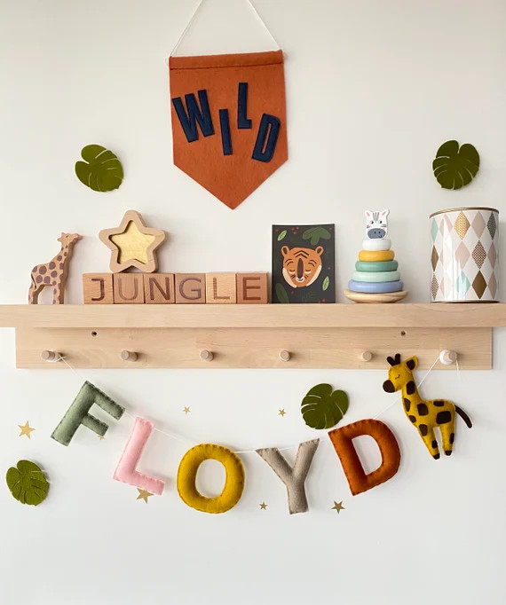 Personalised baby name, baby name garland, felt letters, felt baby name, personalised name gift. | Etsy (US)