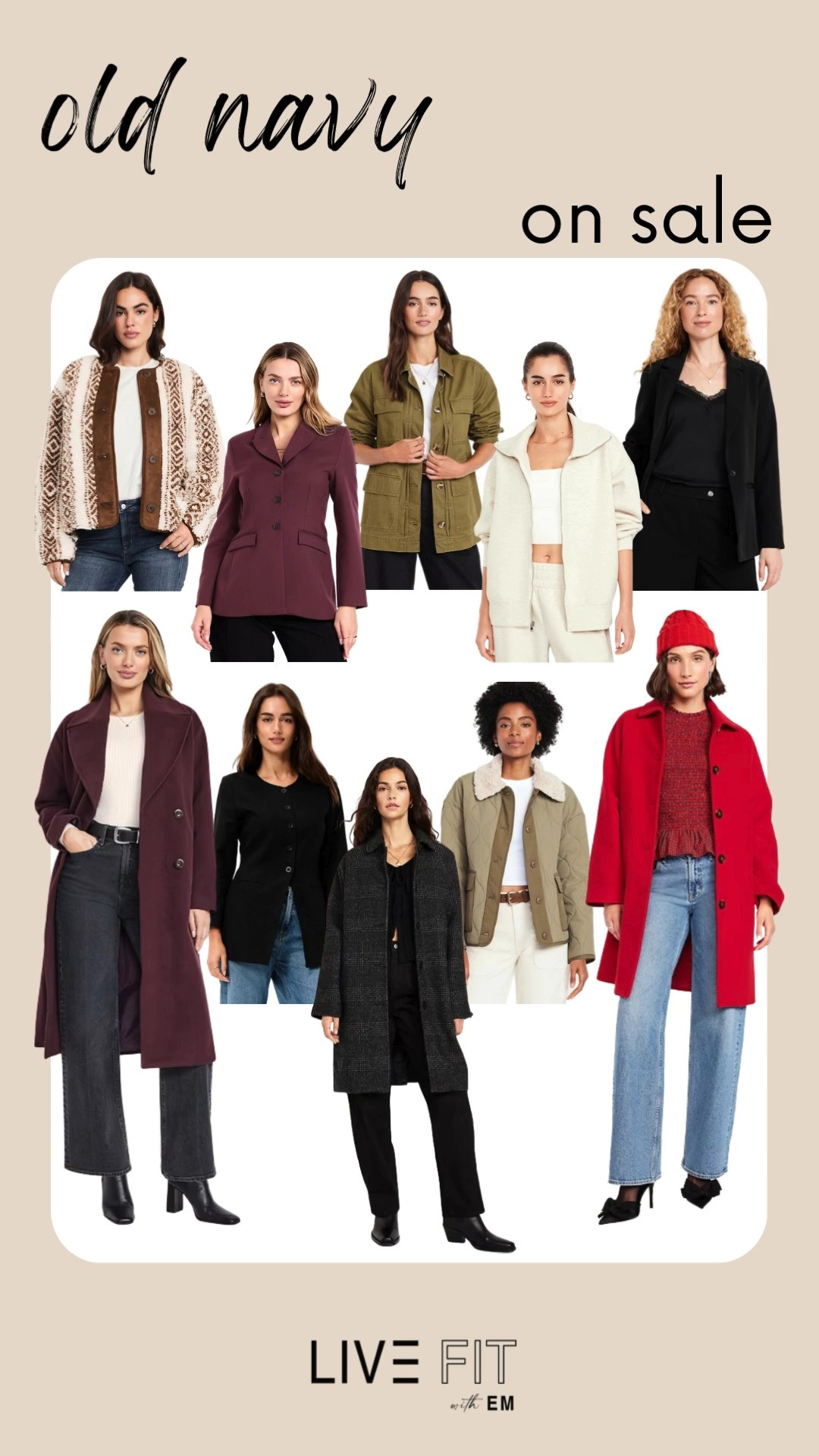 Cold outside, cute inside—Old Navy’s coat and jacket sale is serving all the warm and stylish feels! Layer up in comfort and charm. 🧥❄️💙  
#OldNavy #WinterStyle #OuterwearGoals #CozyVibes #FashionFinds #StyleInspo #WardrobeRefresh #ColdWeatherStyle #SaleAlert #HolidayOutfits 

 #LTKSeasonal #LTKSaleAlert