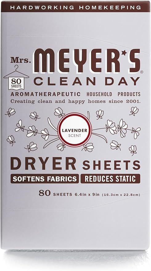 Mrs. Meyer's Clean Day Dryer Sheets, Lavender, 80 ct | Amazon (US)
