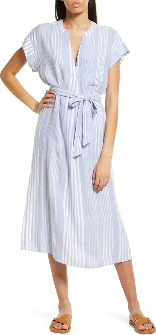 Suri Stripe Rayon & Linen Dress | Nordstrom