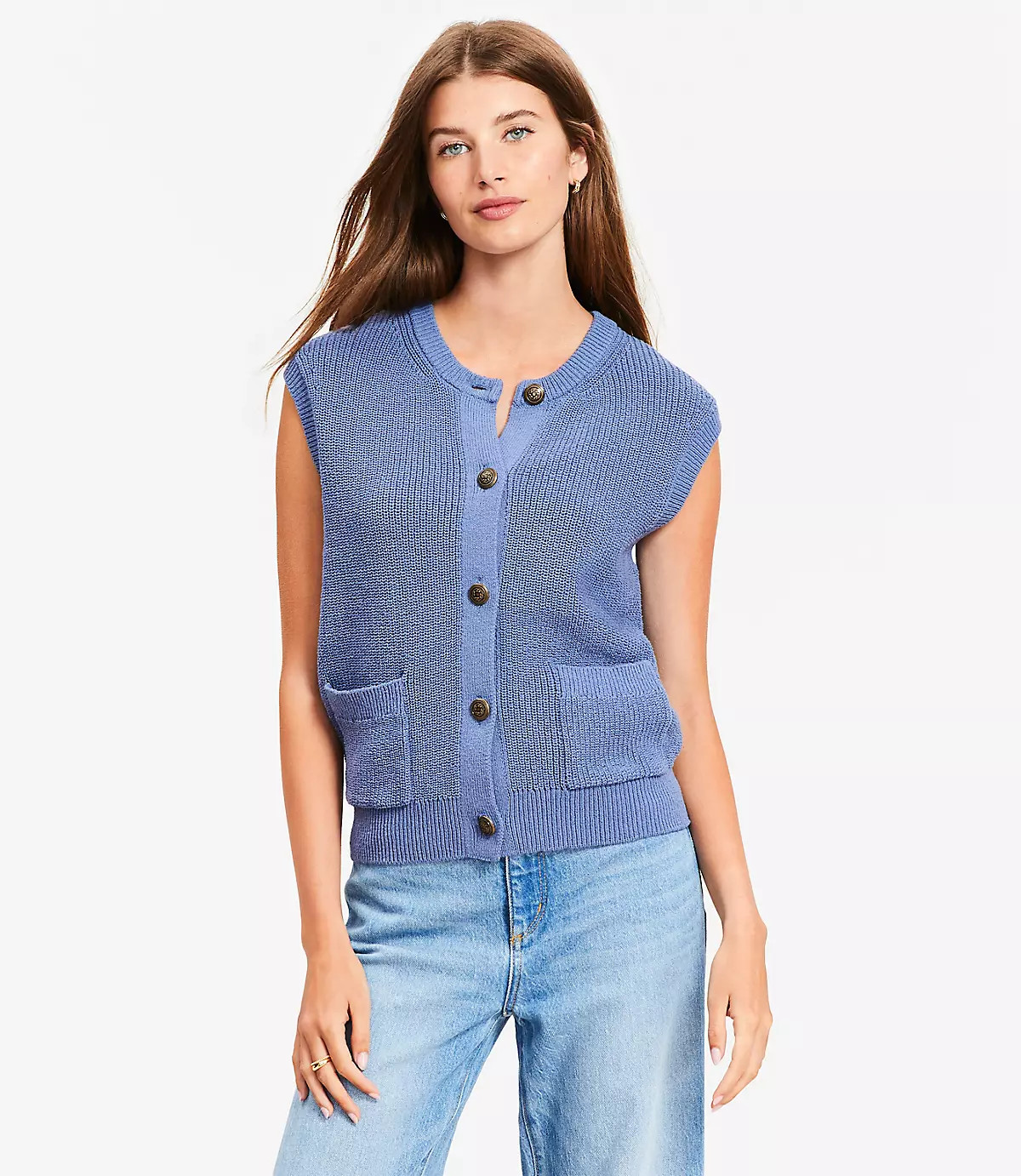Ribbed Pocket Sweater Vest | LOFT