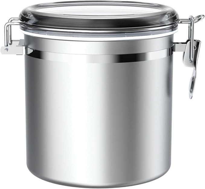 ENLOY 165oz Stainless Steel Airtight Canister for Kitchen, Large Flour Coffee Bean Tea Cereal Sug... | Amazon (US)