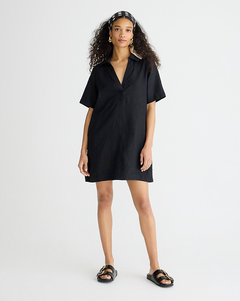 Bungalow popover dress in linen | J. Crew US
