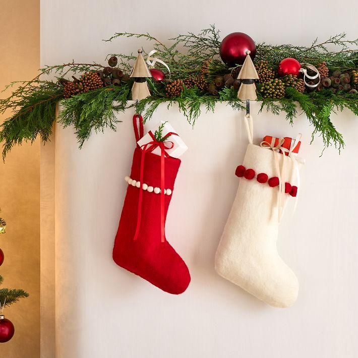 Pom Pom Felt Stockings | West Elm (US)