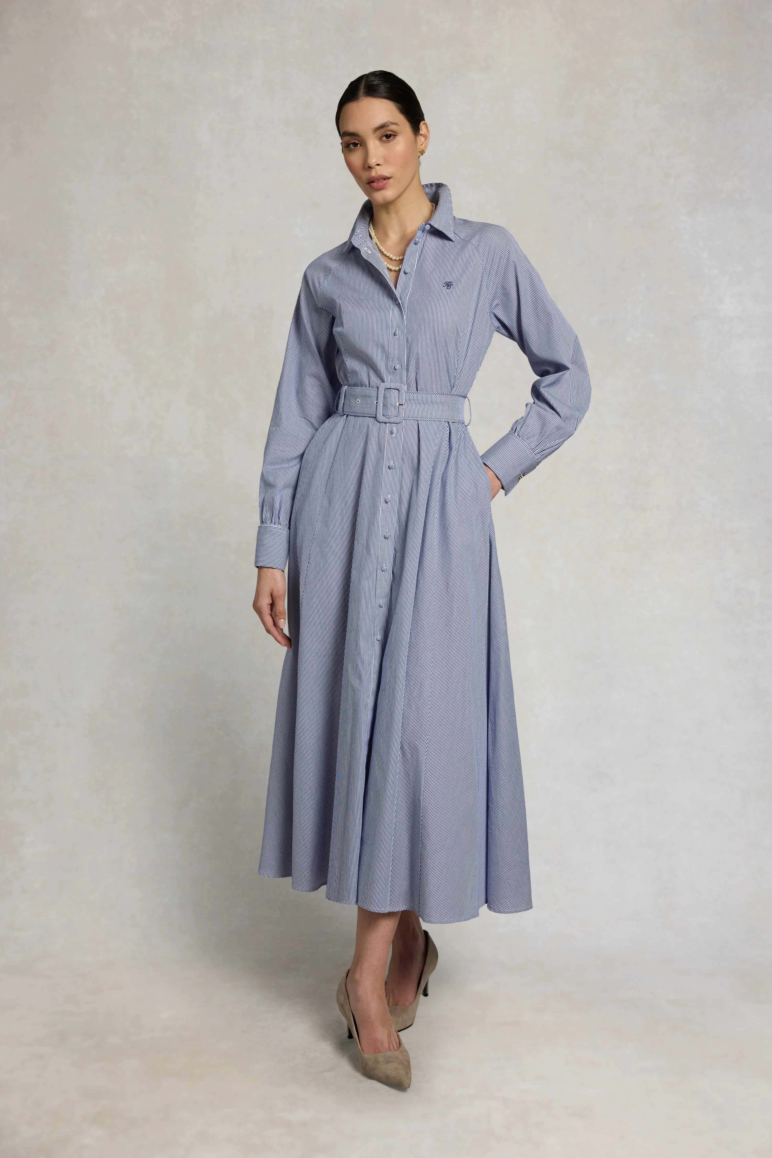 Aimee Dress (Blue Stripe) | Holland Cooper