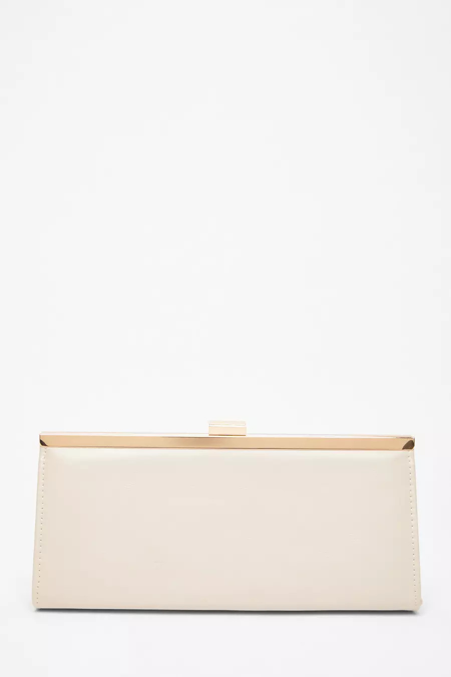 Nude Faux Leather Patent Clutch | Quiz Clothing