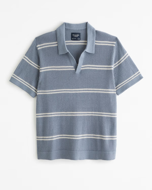 Men's Open Stitch Johnny Collar Sweater Polo | Men's Tops | Abercrombie.com | Abercrombie & Fitch (US)