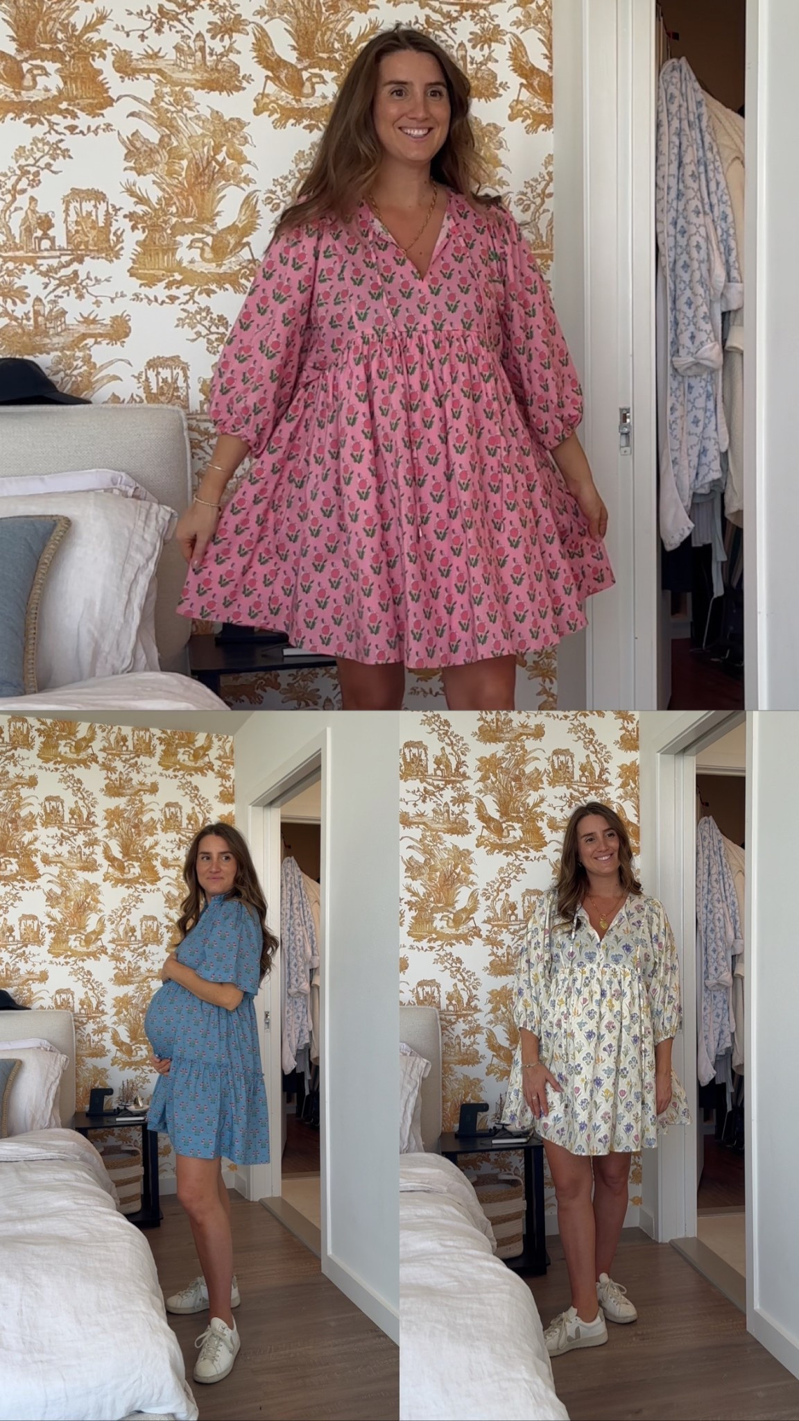 Printed dresses for Spring! Wearing these now while pregnant, and plan to wear them to breastfeed! Hidden zipper will make it easy (!!).

Material is cotton!

Wearing a size large!! I ordered up one size bc I wanted to wear these pregnant. Otherwise, I would have ordered my pre pregnancy size (medium)

#LTKBump #LTKBaby #LTKFindsUnder100