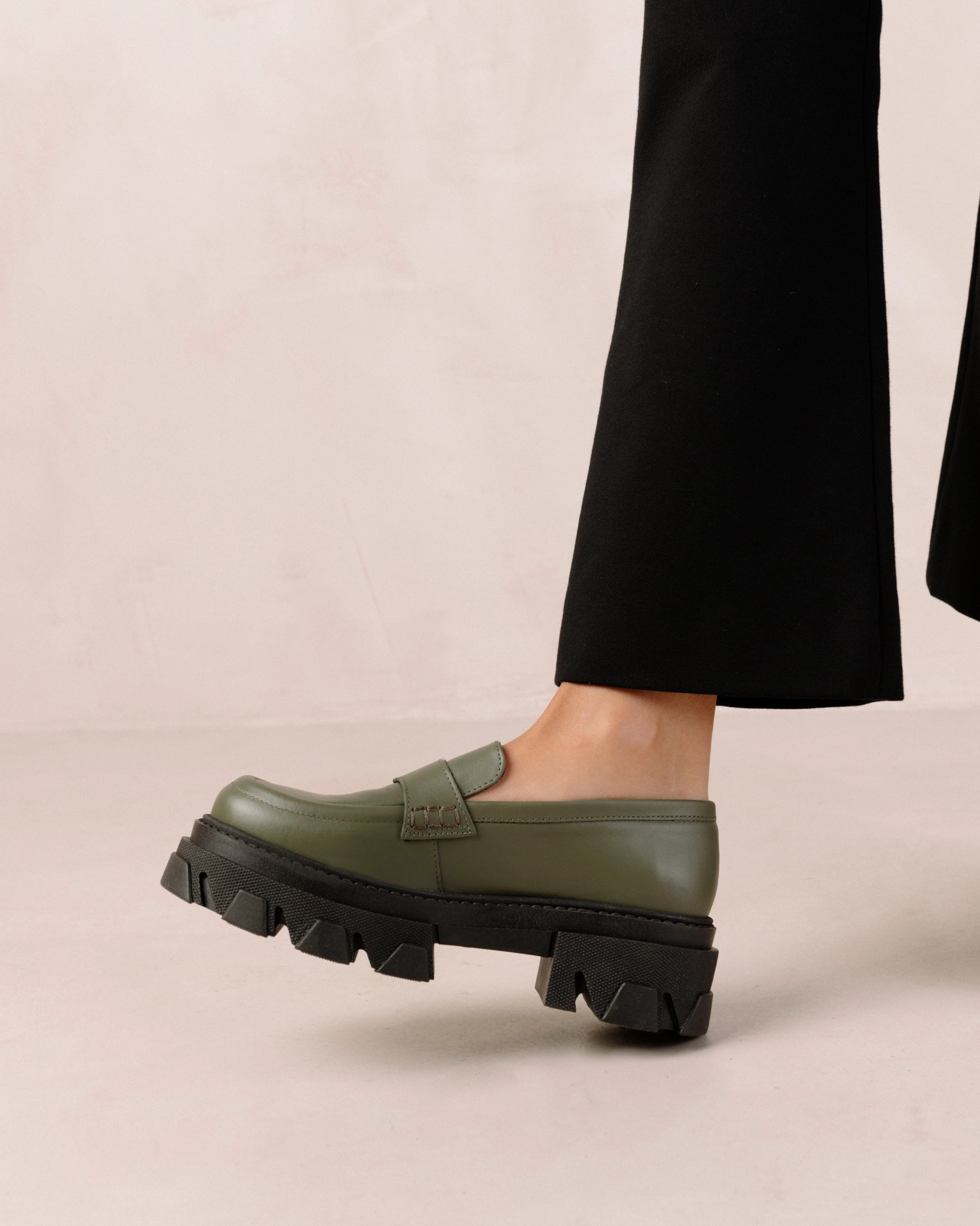 Trailblazer - Green Leather Loafers | Alohas FR