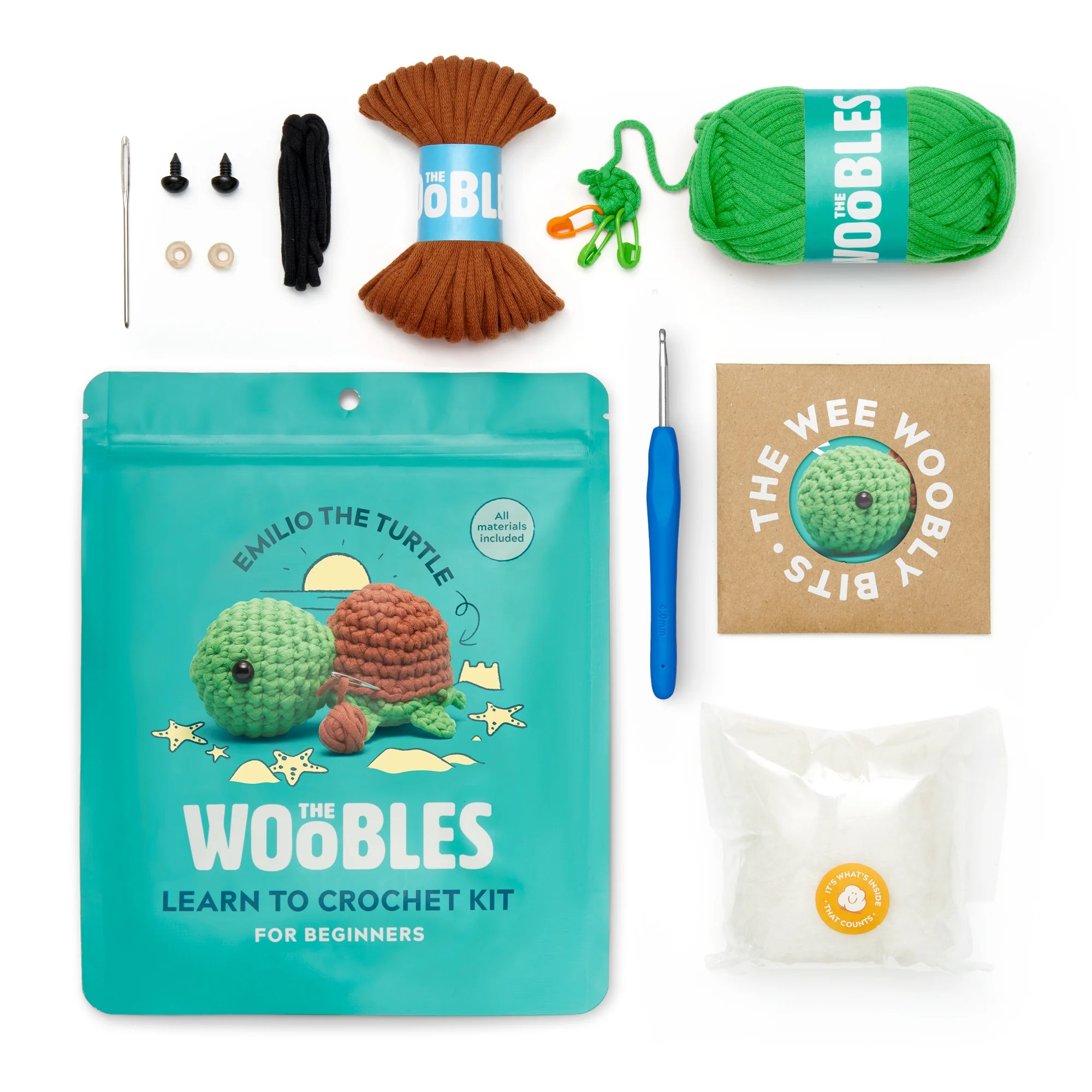 The Woobles Beginner Crochet Amigurumi Kits - Turtle - Walmart.com | Walmart (US)