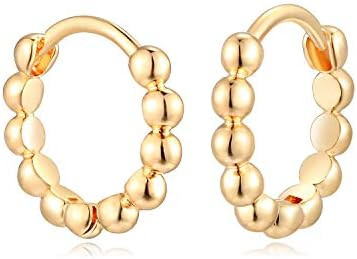 MYEARS Women Earrings Gold Huggie Hoop 14K Small Simple Hypoallergenic Everyday Jewelry | Amazon (US)
