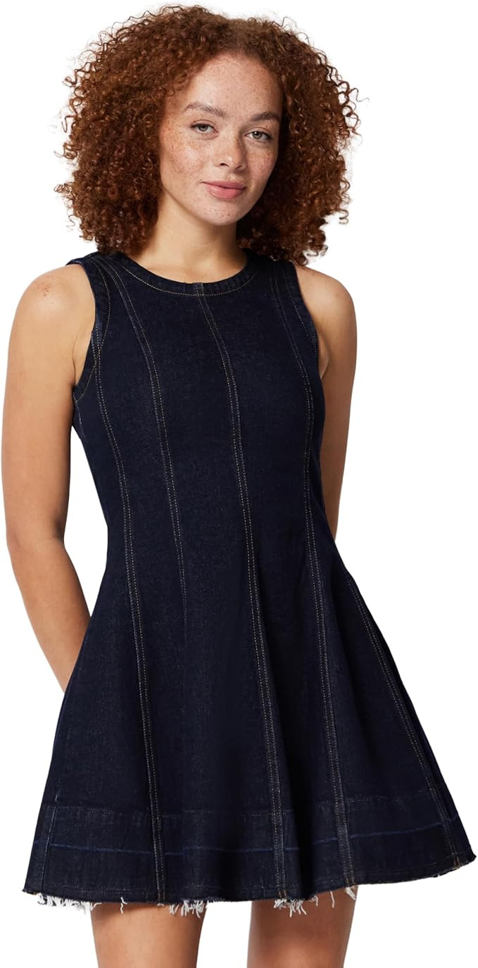Amazon Essentials Women's Fit & Flare Denim Mini Dress | Amazon (US)