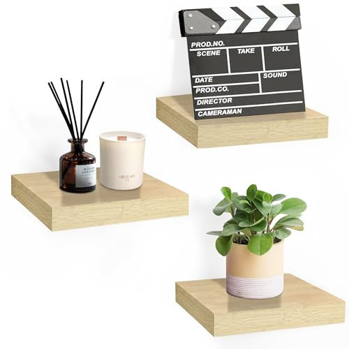 Sorbus Floating Shelves — Hanging Wall Shelves Decoration — Perfect Trophy Display, Photo Frames (Maple Wood) | Amazon (US)