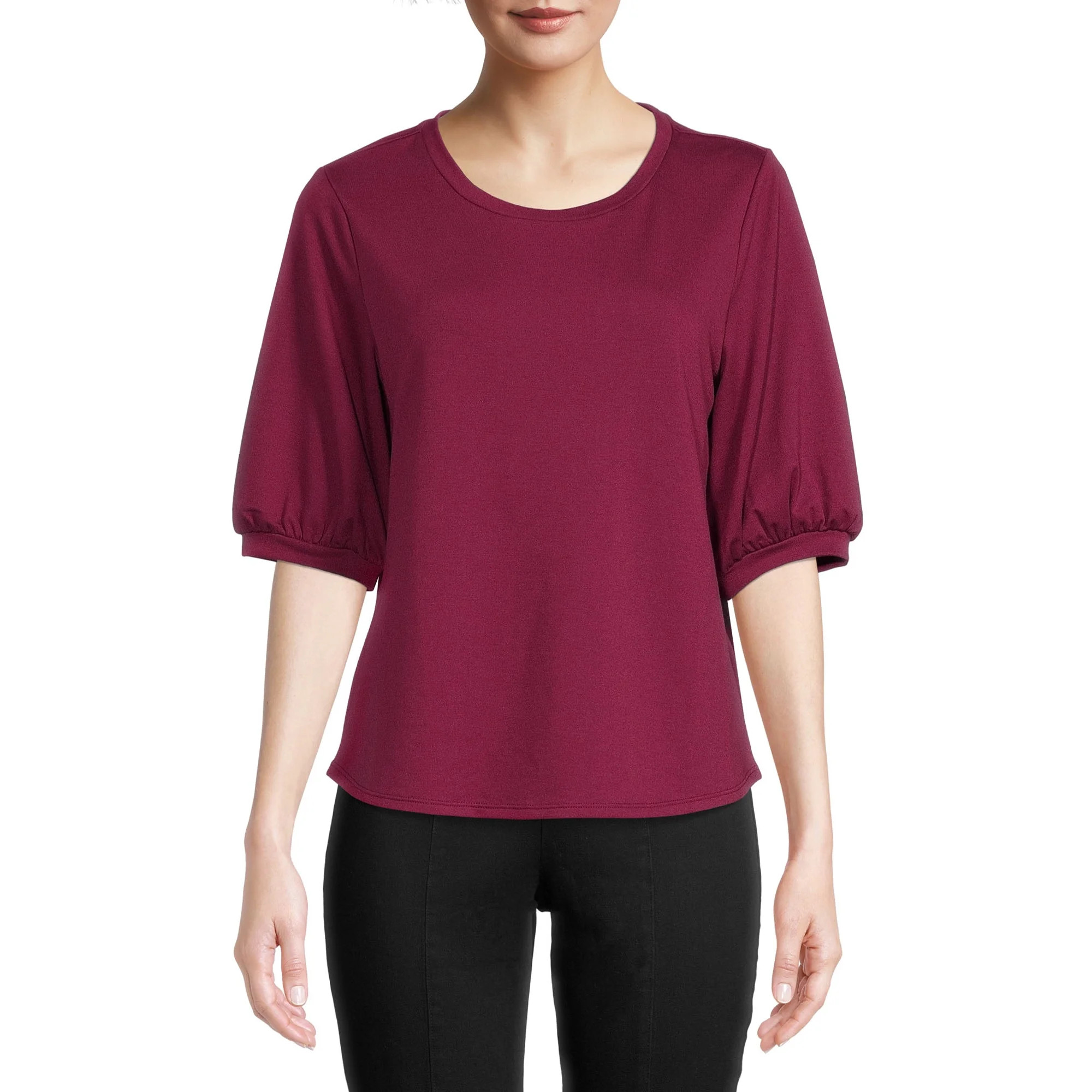 Time and Tru Women's Balloon Sleeve Top | Walmart (US)