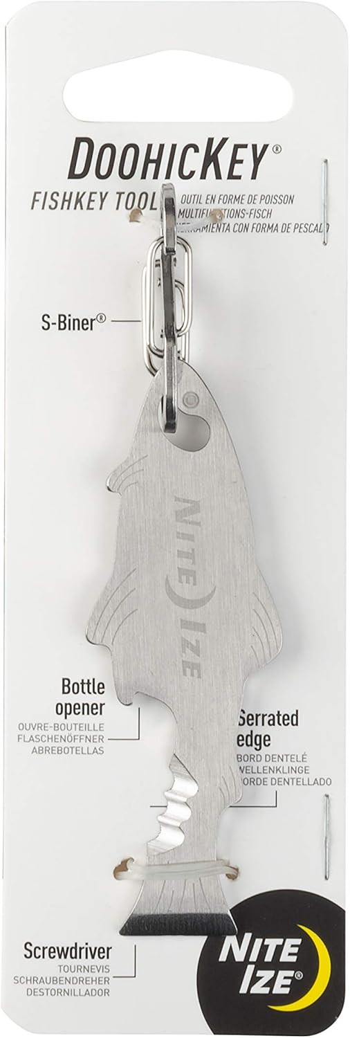 Nite Ize DoohicKey FishKey Key Tool Keychain Multi-Tool, Stainless, 1-Pack | Amazon (US)