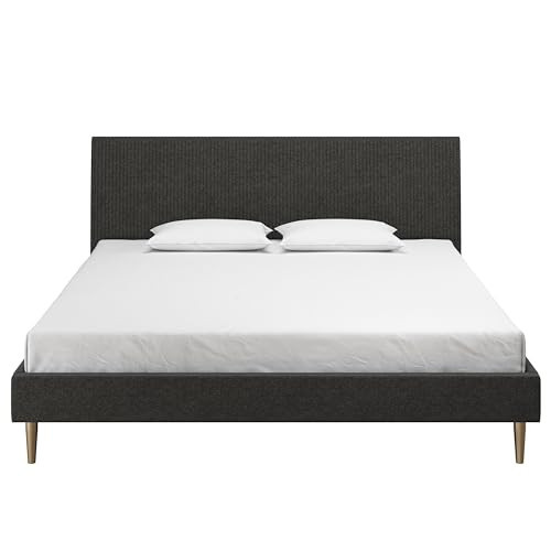 Mr. Kate Daphne Upholstered Bed with Headboard and Modern Platform Frame, King, Dark Gray Linen | Amazon (US)