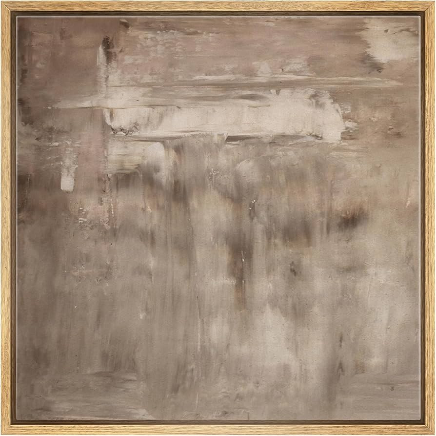 SIGNWIN Framed Canvas Print Wall Art Warm Taupe Misty Neutral Abstract Illustration Modern Art De... | Amazon (US)