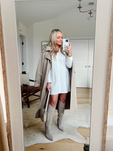 Classic Shirtdress + Trench. Spring Style. Capsule Wardrobe.

TRENCH: size down 1
SHIRTDRESS: TTS
BOOTS: TTS

#LTKover40