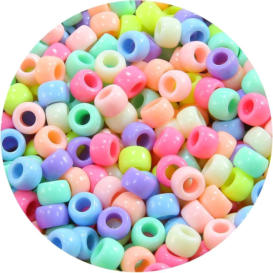 1000 Macaron Candy Pony Beads, Beads for Crafts, Hair Beads, Beading Supplies, Beads for Jewelry ... | Amazon (US)