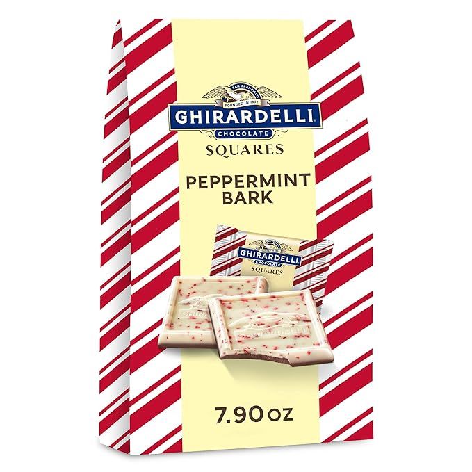 Ghirardelli Peppermint Bark Squares Bag, Milk Chocolate, Peppermint Bark Milk Chocolate, 7.9 oz | Amazon (US)