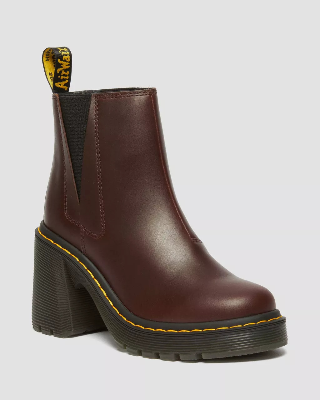 Spence Pull Up Leather Flared Heel Chelsea Boots | Dr. Martens