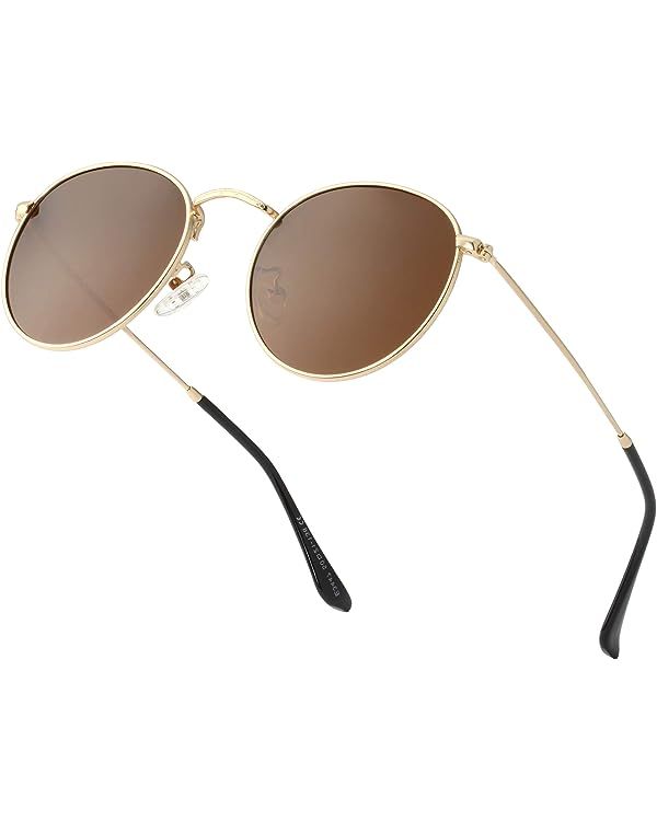 Teumire Small Round Polarized Sunglasses for Women Men Classic Retro Sun Glasses Circle Metal Fra... | Amazon (US)