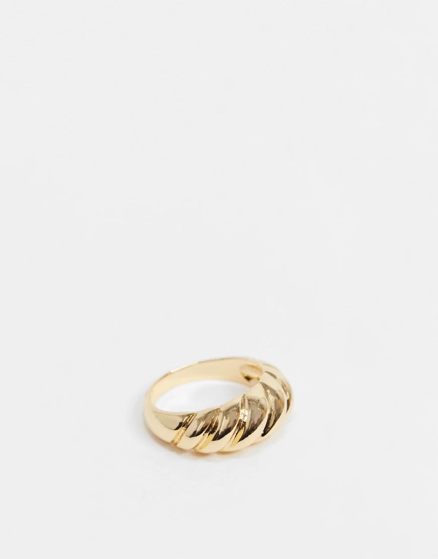DesignB London – Guldfärgad grov ring med välvd design | ASOS (Global)