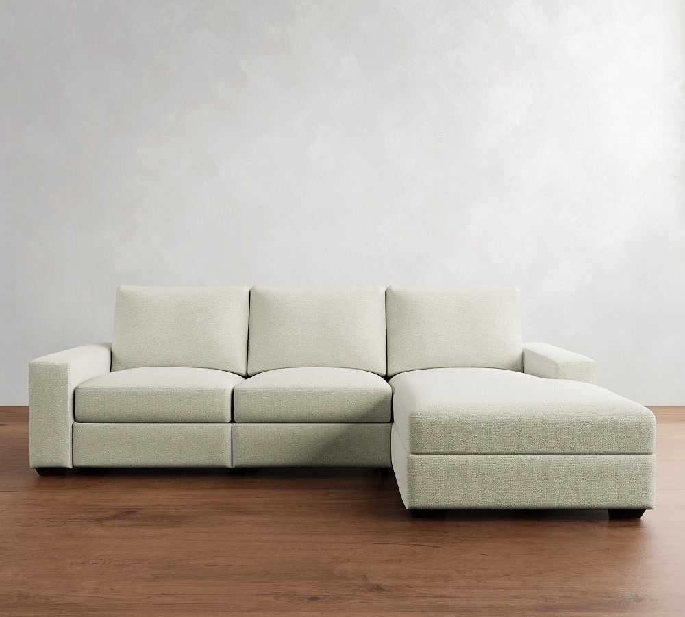 Big Sur Square Arm Power Reclining Chaise Sectional (114"-126") | Pottery Barn (US)