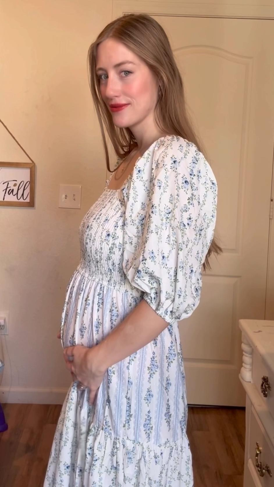 Bump friendly maternity boho dress beach dress flowy puff sleeve floral dress 

#LTKWedding #LTKSaleAlert #LTKBump