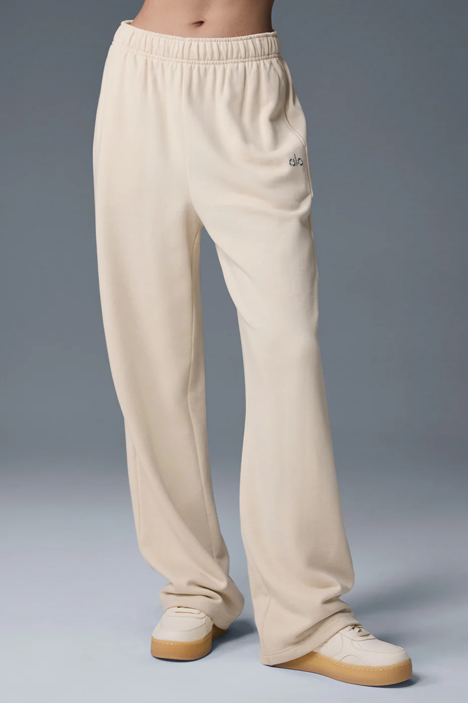 Alo Yoga� | Accolade Straight Leg Sweatpant in Oat Milk Beige, Size: XL | Alo Yoga