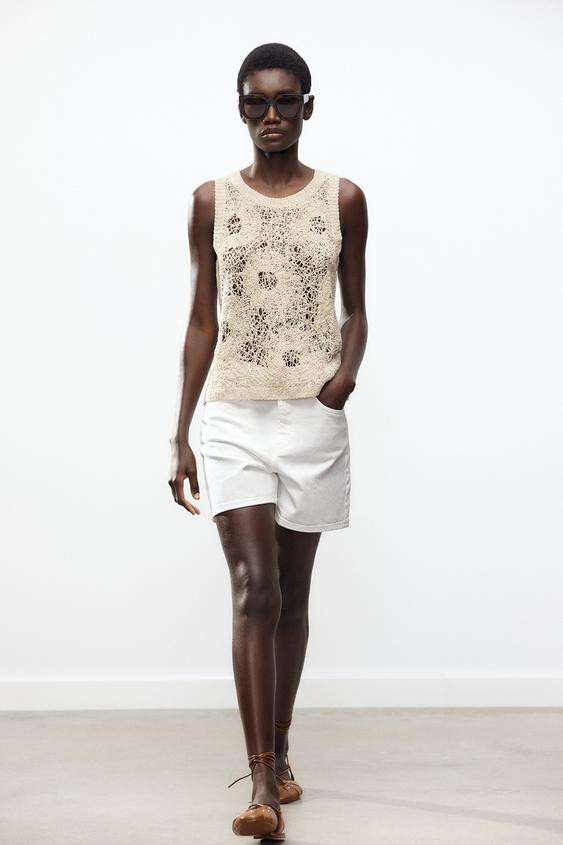 SLEEVELESS CROCHET TOP | Zara UK